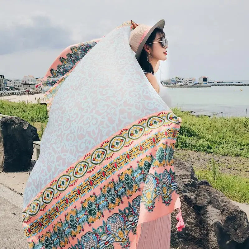 Hot New 90x180cm Twill cotton Pareo 2018 Summer Cover-Ups Rectangle Wrap Scarf Swimsuit Bikini Cover Up Autumn Beach Sarong Mats - Matrix Studios