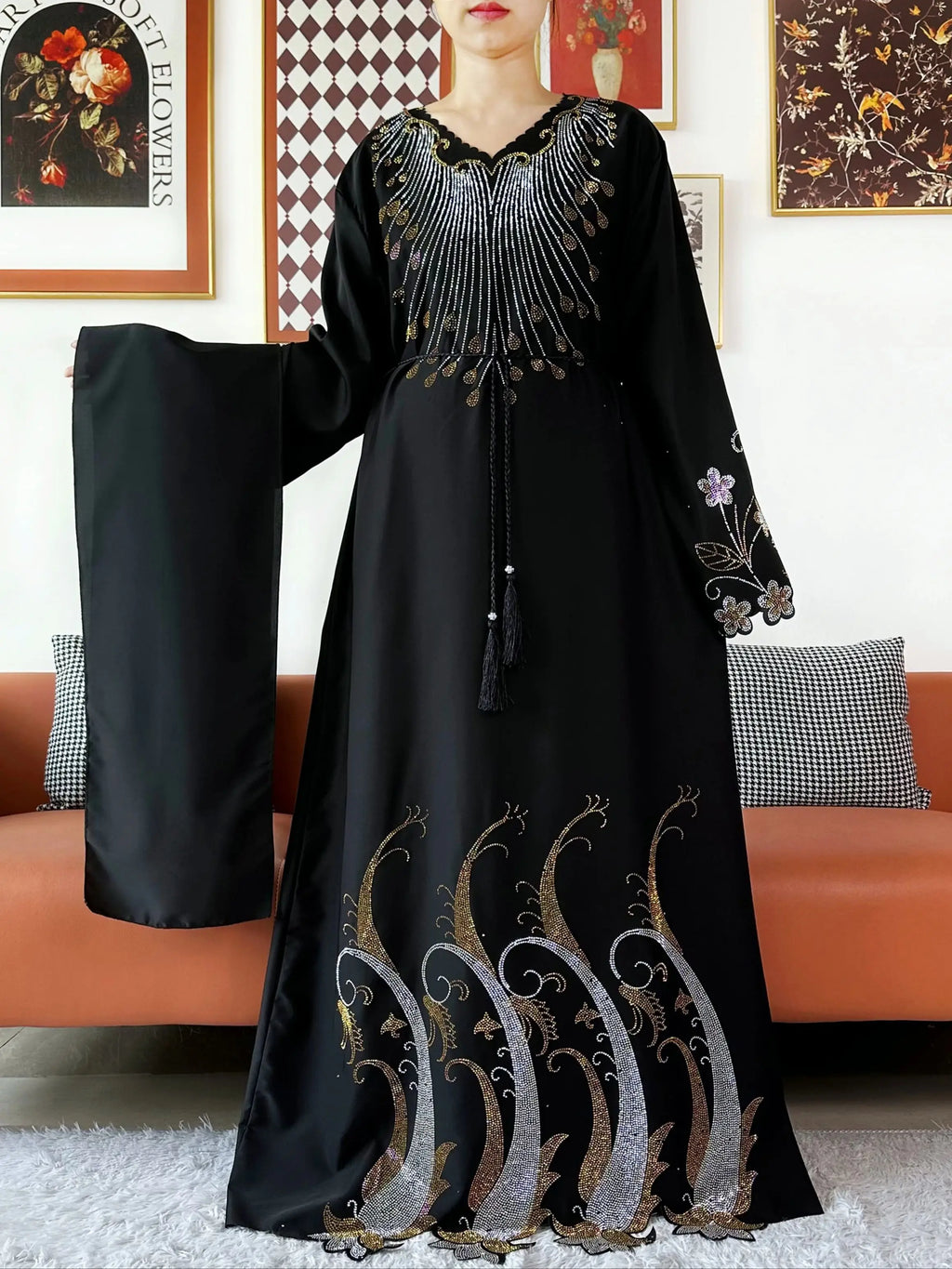 2025Fashion Dubai Diamond Muslim Women Modest Dress Elegant Arabic Femme Hijab Long Sleeve Chiffon Abaya Islamic Turkey Clothing - Matrix-studios.com