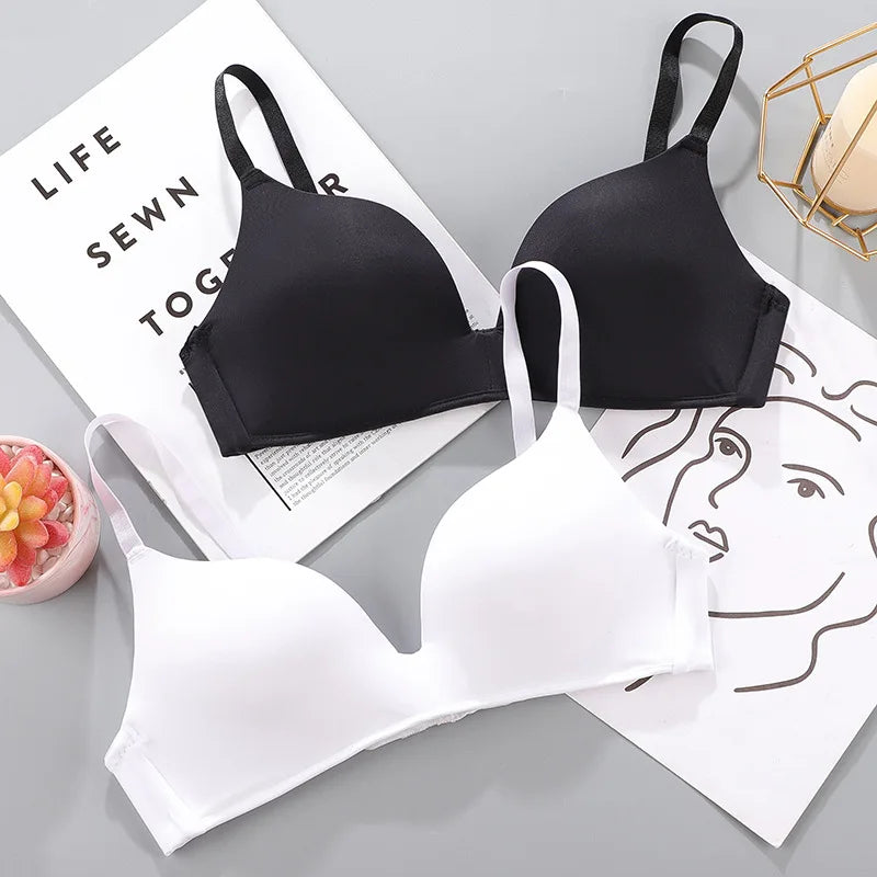 Women Seamless Bra Sexy No Wire Push Up Underwear Girls Students Breathable Thin 10 Colors Bras Female's Bra Breathable Gathered - Matrix Studios