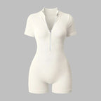 2025 Yoga Jumpsuit Summer Short Sleeve Zipper Sports Wear Gym Fitness Sports Bodysuits Women Fashion Running Yoga Fitness Suit - Matrix Studios