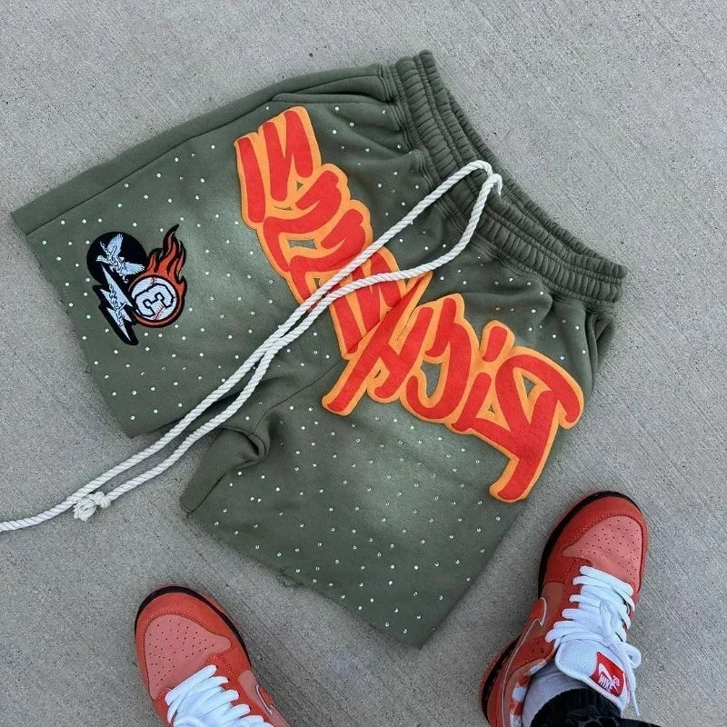 Y2K Harajuku Men's Shorts Letter-printed Sweatpants Fashion Quick-drying Shorts Street Hip Hop Breathable Loose Unisex Shorts