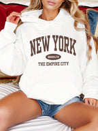 New York City Brooklyn Creative Letter Printed Female Hoodies Multicolor Loose Hoody Y2K Street Sportswear Fleece Hoodie Unisex