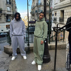 Letter patch embroidered hooded sweatshirt suit new fashion brand loose hip hop street retro pullover trousers suit hot sale