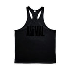 ANIMAL Letter Printed Gym Clothing Mens Bodybuilding Fitness Tank Top Cotton Raceback Stringer Singlets Workout Sleeveless Shirt - Matrix Studios