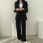 2026 Spring New Women's Clothing Suit Jacket Casual Pants Set Wide Leg Suit Pants Elegant Office Lady Business Suit Set Blazers - Matrix-studios.com