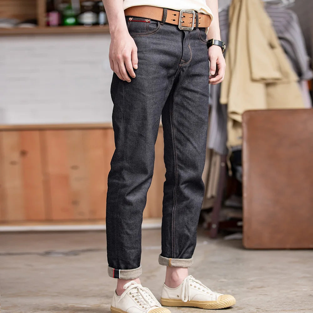 Maden Retro 11.6oz Selvedge Raw Denim Jeans Tapered Regular Fit Cotton Jeans with Zipper Fly High Quality Versatile Men's Pants - Matrix Studios