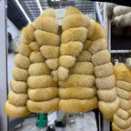 Real Fox Fur Turn-down colla coat With Genuine Leather Wholeskin Natural Fox Fur Jacket Outwear Luxury Women Winter New - Matrix Studios