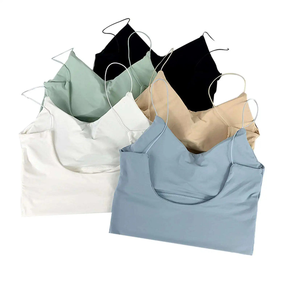 1pc Women Sexy Solid Color Camisole Ice Silk Tube Seamless Sports Tank Top Wireless Underwear Padded Bra Bralette Vest - Matrix-studios.com