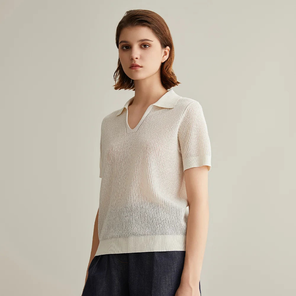 BC657 Luxury Brand Women's Clothing Fashion Ladies Knitted Pullover Linen Silk Polo Shirts Sweaters For Woman - Matrix-studios.com