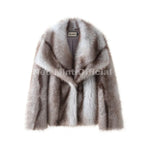 Neo Mint 2025 Winter Exclusive Striped Faux Fur Jacket Women Overcoat Brand Blogger Fashion Fluffy Fox Fur Collar Coat Outerwear - Matrix Studios