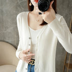 2026 New V-Neck Temperament Small Fragrant Wind Women Loose Sweater Coat Special Offer Cardigan ZHI D035 - Matrix Studios