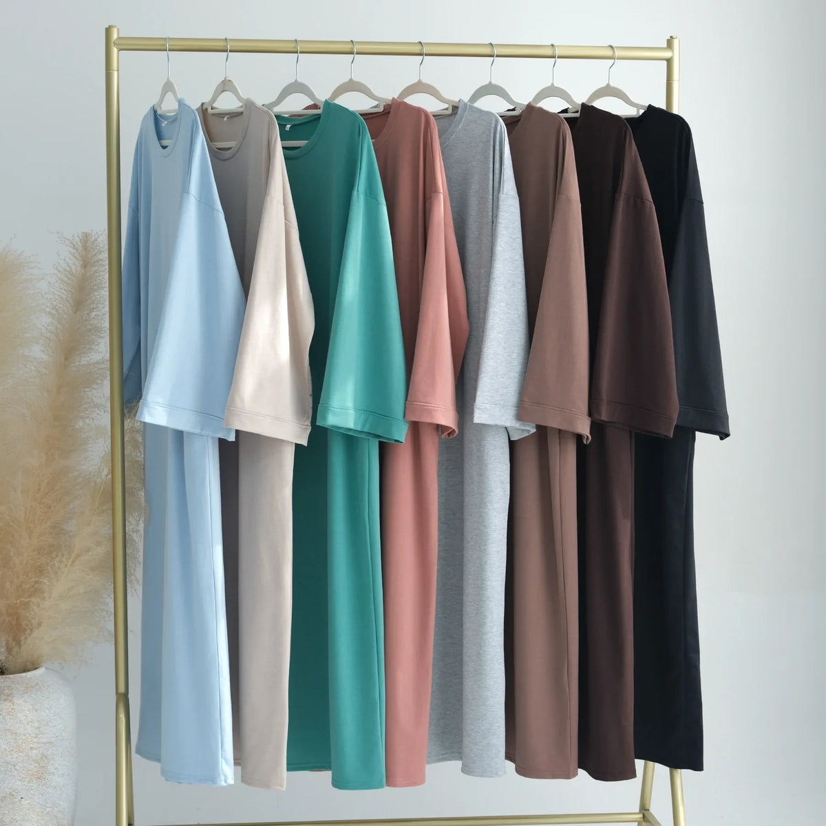 2024 New Modest Dress Solid Color Inner Dresses Muslim Women Dubai Abaya Eid Ramadan Islam Clothing Turkey Arabic Robe - Matrix-studios.com