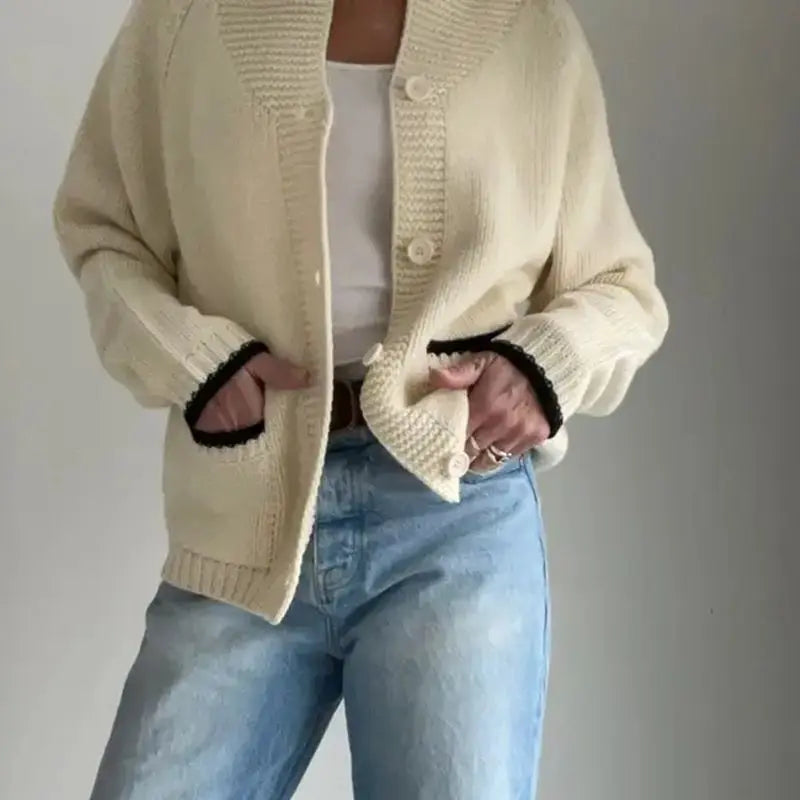 Combhasaki Women Shawl Collar Cardigan Long Sleeve V Neck Y2K Aesthetic Graphic Print Button Down Sweater Knitwear Coat Tops - Matrix Studios