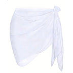 Women Summer Short Sarongs Swimsuit Coverups Beach Bikini Wrap Sheer Short Skirt Chiffon Scarf Cover Ups for Swimwear - Matrix Studios