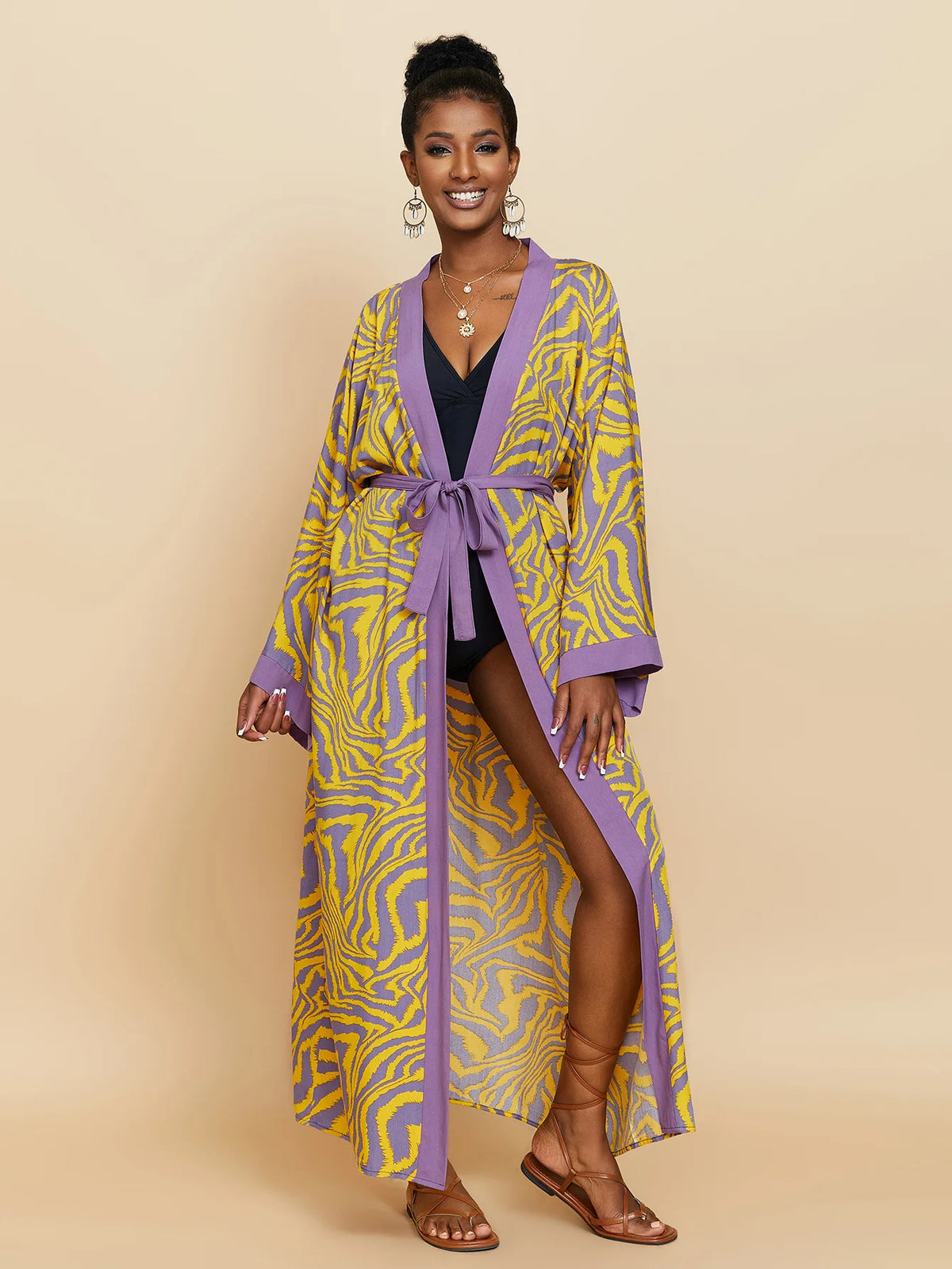 2026 Women Swimsuit Beach Cover Up Dress Sleeve Kaftan Beach Tunic Long Pareos Bikinis Cover Ups Summer Robe Plage Beachwear - Matrix Studios