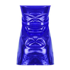 Sexy Dresses Women PU Solid Color Dress Clubwear Imitation Leather Chest Wrap Dress Slieeveless Short Skirt For Ladies - Matrix-studios.com