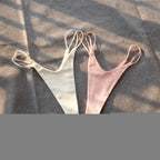 1/2 Pcs Brazilian Women Cotton Thong Underwear Sexy Panties Female Underpants Solid Color G-string Pantys - Matrix Studios