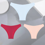3Pcs Ultra-thin Seamless Silk Underwear Women's Panties Sexy Low-Waist Stretch Bikini Solid Color Briefs Lingerie XS-XXL Fashion - Matrix Studios