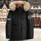 2026 Winter Mens Hooded Fur Collar Duck Down Coats High Quality Waterproof Coats Fashion Parkas Male Casual Warm Down Jackets - Matrix Studios