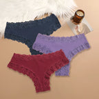 3Pcs/set Women Cotton Lace Panties Floral Intimate Underwear Trendy Patchwork Lace Briefs Female Soft Underpants Lingerie S-XL - Matrix Studios