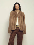 Lautaro Autumn Winter Short Brown Thick Warm Soft Faux Mink Fur Coat Women Stand Collar Elegant Luxury Chic Fluffy Jacket 2025 - Matrix Studios
