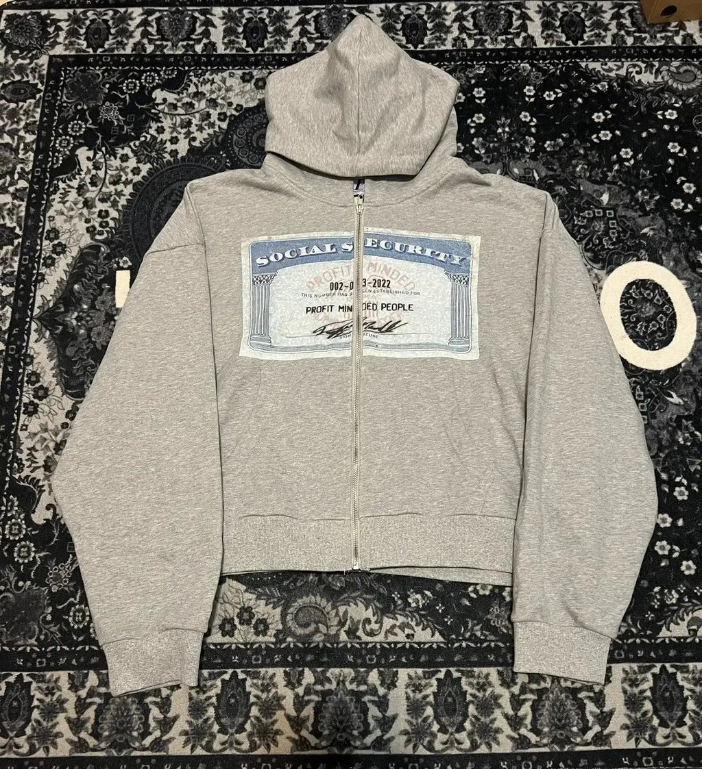 Gray Y2K Harajuku Dollar Print Hoodie Euro Street Style Best Seller Viral Harajuku Inspired Gray Cash Graffiti Design Streetwear - Matrix Studios