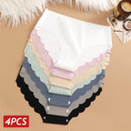 Ice Silk Seamless Panties 4PCS/Set Women's Briefs Solid Color Elastic Underwear Female Ultra Thin No Trace Wavy Side Panties - Matrix Studios
