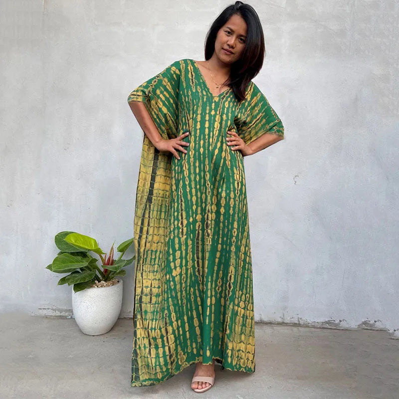 Plus Size Women Beachwear Long Beach Coverups Kaftan Casual Caftan Dress Swimwear cover ups - Matrix Studios