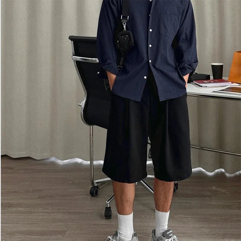 Men's Summer Quick-Dry Loose Workout Shorts Streetwear Hip-Hop Gym Fitness Elastic Waist Casual Short Pants for Running Training