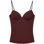 HXAO Burgundy Slip Top Women Summer Sexy Corset Tanks & Camis Fashion Sleeveless Backless Bra Top Chic Elegant Bustier Camisole - Matrix-studios.com