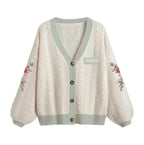 Betty's Garden Cardigan with Floral Embroidered Folklore Patch Cosy Knitted Sweater TS Cardigan Folklore Women TayTay Fan-made - Matrix Studios
