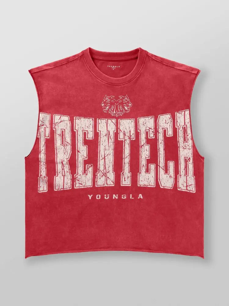 Chaozhou brand hot sales high street American retro washable old vest boys summer ins Chaozhou brand sports pure cotton sleevele - Matrix Studios