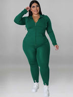Plus Size Women 2 Piece Set Outfit Stretchy Hoode and Pant Trouser Suits New in Matching Sets Fall Workout Outfits Tracksuit - Matrix-studios.com