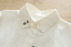 Women Spring Autumn Style Blouses Pure Cotton Shirts Lady Casual Long Sleeve Turn-down Collar Cartoon Embroidery Blusas Tops - Matrix-studios.com