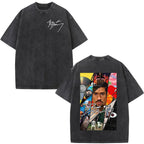 Rapper Bad Bunny Album Cover Print T-shirt Debi Tirar Mas Fotos DTMF Washed Vintage T Shirt Men Women Hip Hop Oversized T-shirts