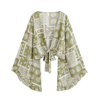Boho Queens Fashion Women Floral 2025 Beach Summer Short Kimono Ruffles Flare Sleeves Vacation Bohemian Bikini Boho Cover-ups - Matrix Studios