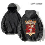 Korn Rock Band World Tour Hoodies Vintage Washed Men's Sweatshirts Cotton Hip Hop Streetwear Hooded Pullover Loose Y2K Tops - Matrix Studios