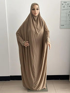 H098 Free Size Muslim Dress Pray Khimar Kaftan Burqa Abaya Robe Hijab Middle East Clothing - Matrix-studios.com