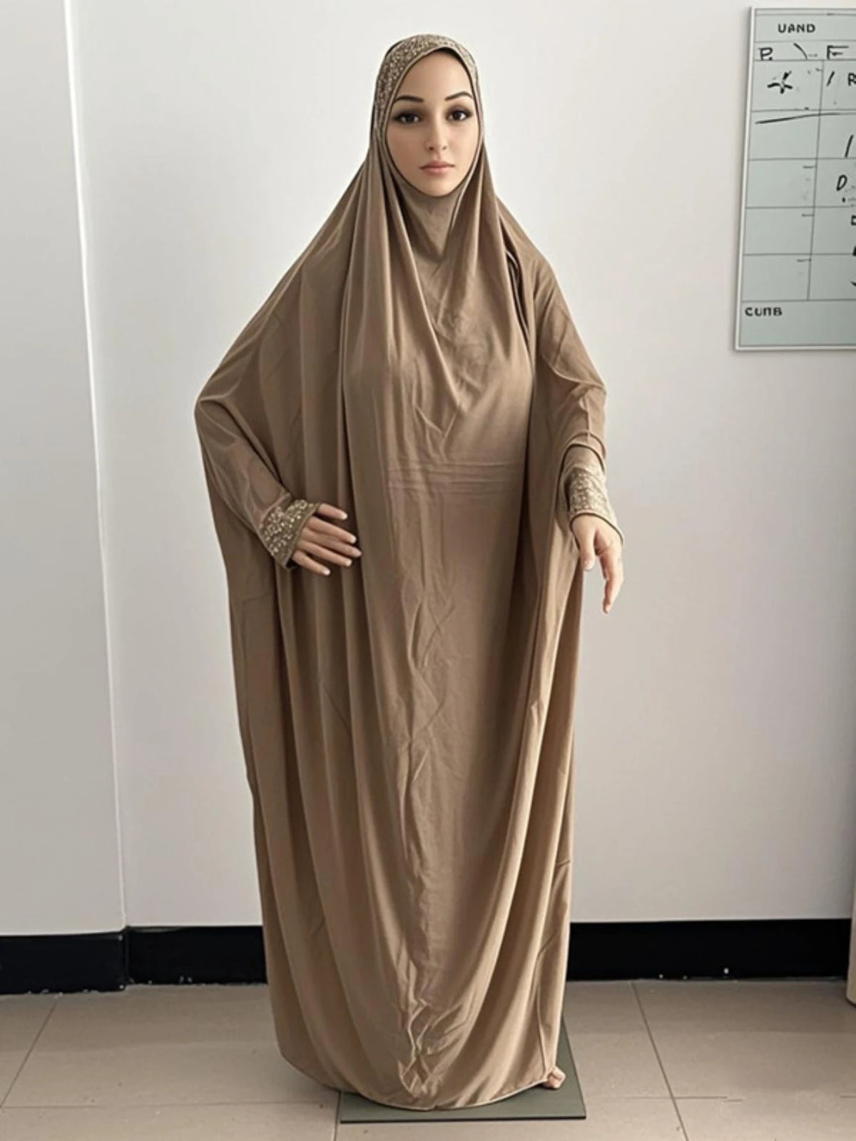 H098 Free Size Muslim Dress Pray Khimar Kaftan Burqa Abaya Robe Hijab Middle East Clothing - Matrix-studios.com