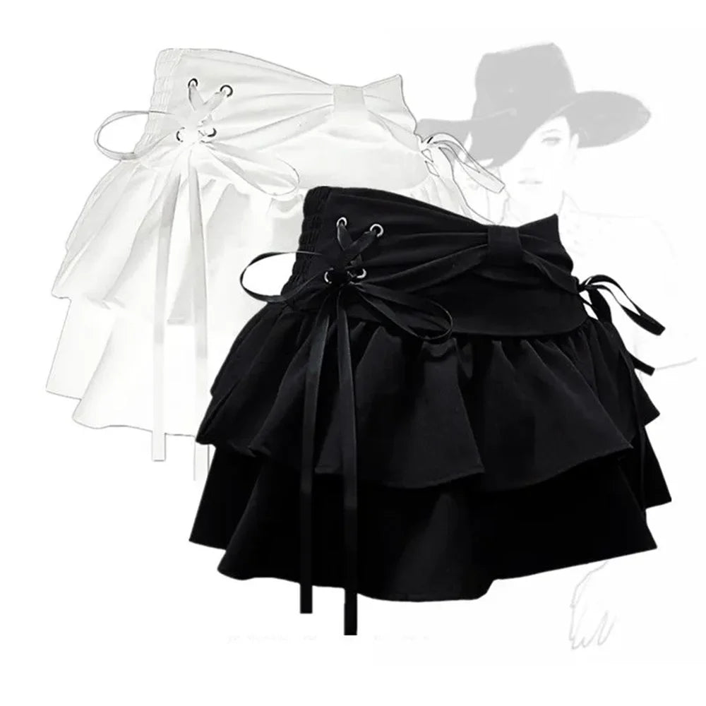 New Fashion Women Hot Girl Sweet Kawaii Bow Vintage Y2k Clothes American Streetwear Sexy Summer A-line Gothic Mini Denim Skirts - Matrix-studios.com
