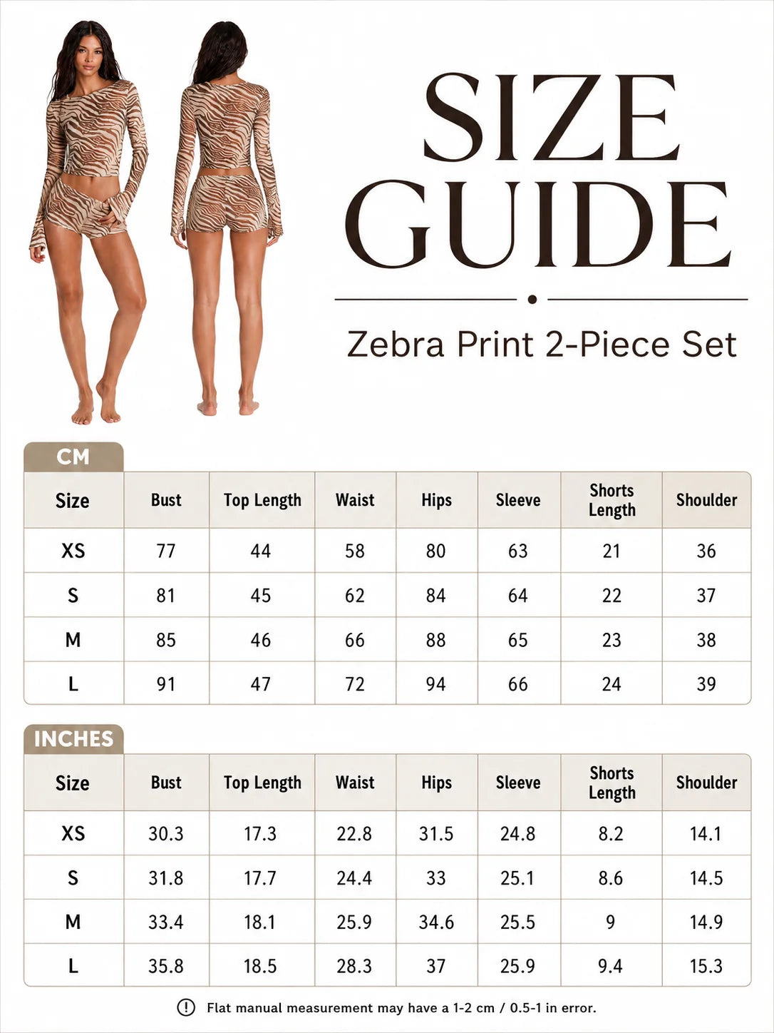 Y2K Sheer Mesh 2 Piece Matching Set for Women, Brown Zebra Print Flare Long Sleeve Crop Top and Low Rise Shorts, See‑Through Beach Cover‑Up Co‑Ord Outfits - Matrix-studios.com