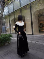 Women's Solid Color Slash Neck Ruffles Sweater Short Pullover Korean Fashion Chic Retro Style for Autumn Winter - Matrix Studios