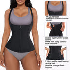 Waist Trainer Tank Top For Women Zipper Body Shaper Tummy Control Sleeveless Top, Women's Activewear Body Shaping Underwear - Matrix-studios.com