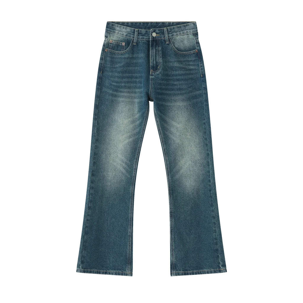 Male Japan Korea Style Vintage Denim Trousers Pant Men High Street Hip Hop Casual Hole Small Flare Jeans Pant - Matrix Studios