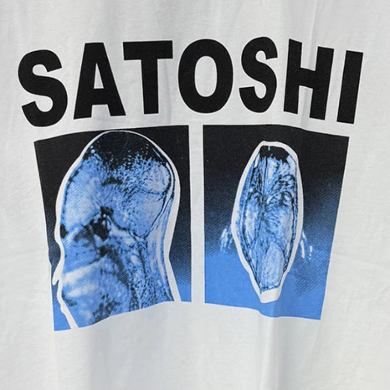 Summer White Satoshi Nakamoto Tshirts Casual Loose Round Neck Short Sleeve ALOT ON MY MIND Print Men Women  Hiphop Streetwear - Matrix-studios.com