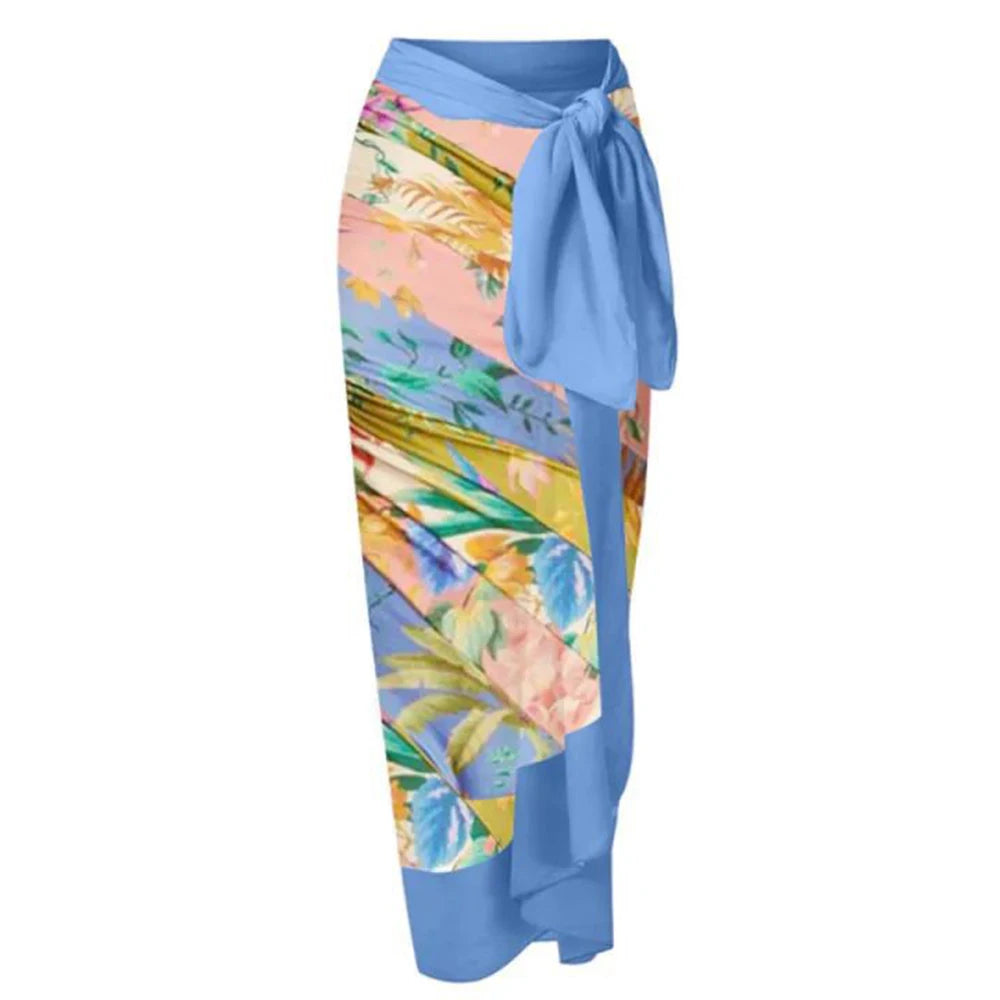 2026 New Sexy Print Retro Swimwear Beach Dress Cover Up Long Skirts Skirt Party Outfits Swimsuit Beachwear - Matrix Studios