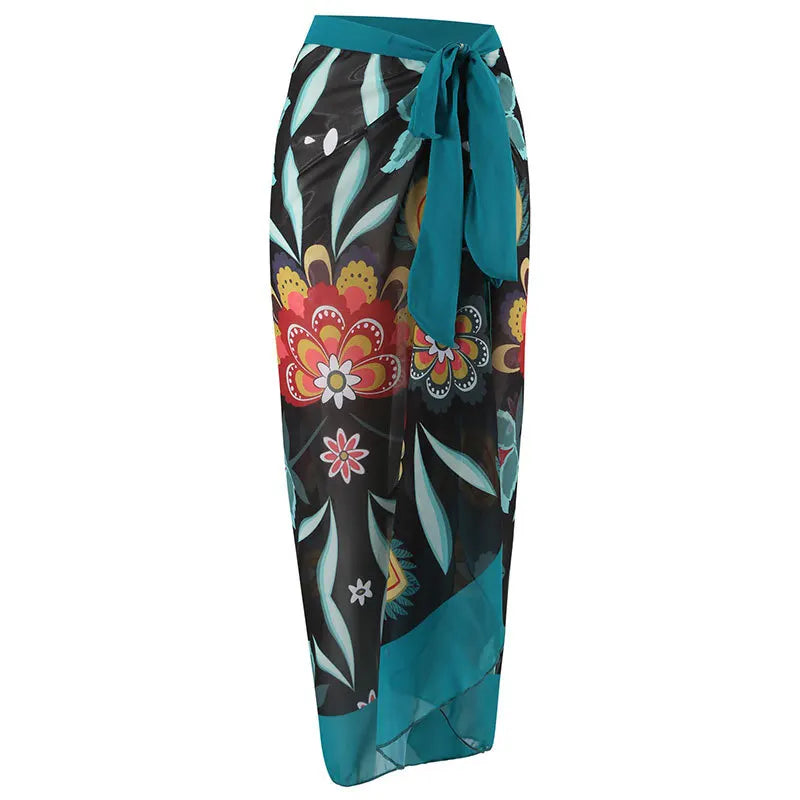 2026 New Sexy Print Retro Swimwear Beach Dress Cover Up Long Skirts Skirt Party Outfits Swimsuit Beachwear - Matrix Studios