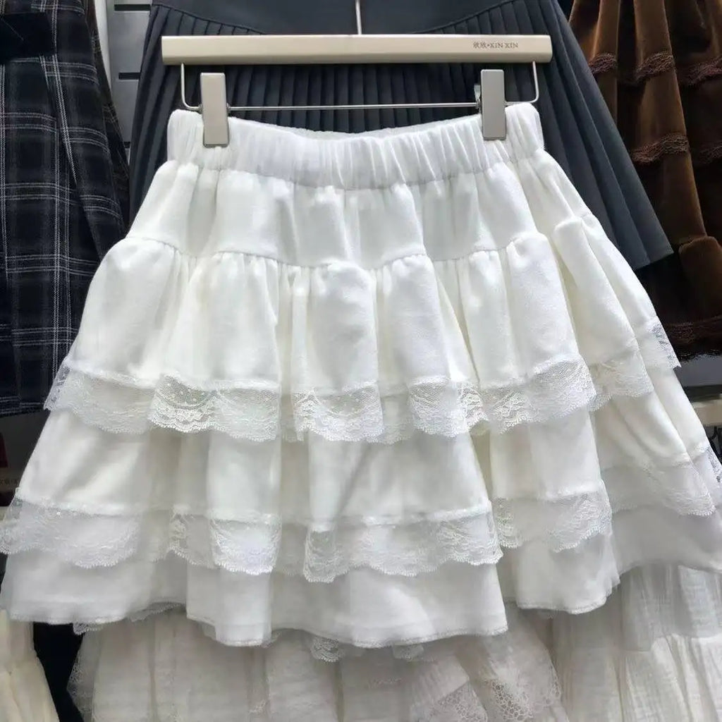 Japanese Y2k Cute Ruffled Plaid Skirt Punk Rock Subculture Cake Skirts Japanese Preppy Style Casual New 2025 Women Skirts - Matrix-studios.com