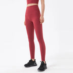 SOISOU Nylon Yoga Pants Gym Leggings Women Girl Fitness Soft Tights High Waist Elastic Breathable No T Line Sports Pants - Matrix-studios.com