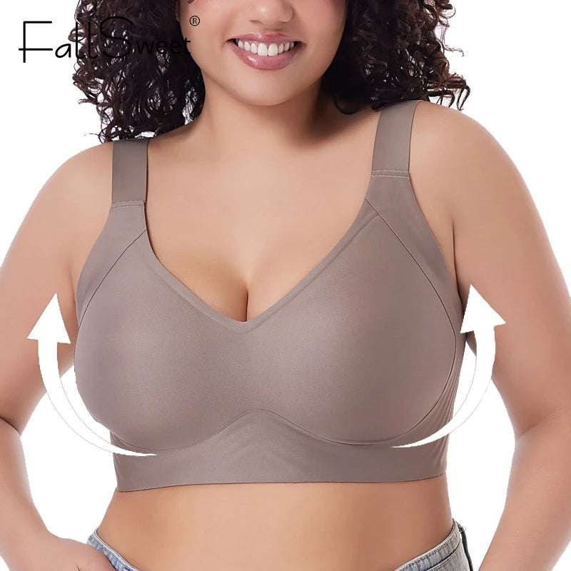 FallSweet Push UP Bra for Women Seamless Plus Size Bras Thin Cup Wireless Bralette Sexy Brassiere Femme M-6XL - Matrix Studios